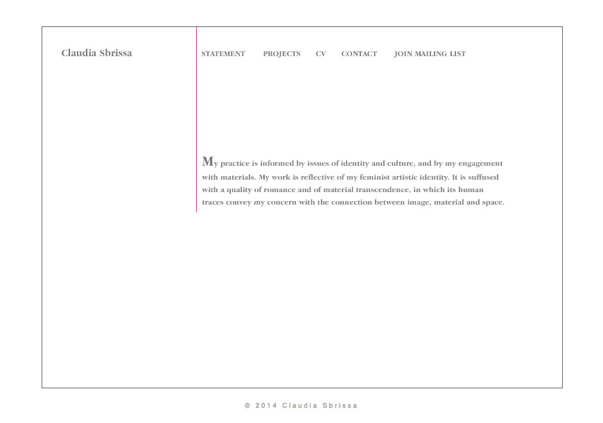 Claudia Sbrissa Artist Website